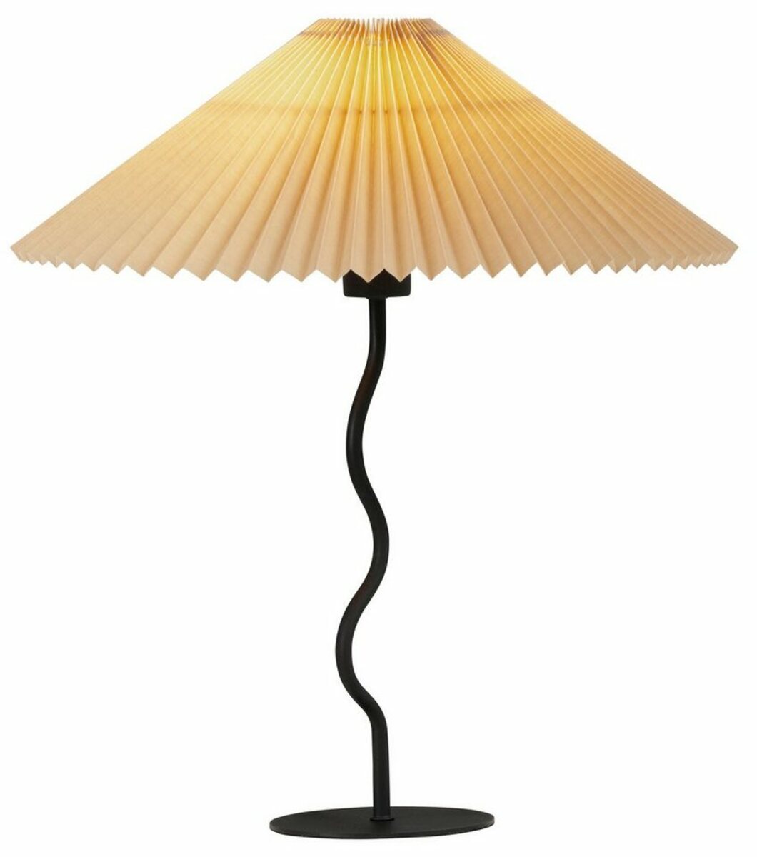 Bild 1 von LeGer Home by Lena Gercke Tischleuchte Letty, ohne Leuchtmittel, Stoffschirm in Plisseeoptik Tischlampe, Sonnenschirm Optik Papierlampe, Beige|schwarz
