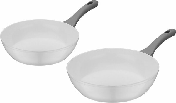 Bild 1 von GSW Pfannen-Set Fiona, Aluminium (Set, 2-tlg), weiß, kratzfeste ILAG® CERAMIC-Veredelung, Induktion, 24/28 cm, Weiß