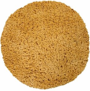 Badematte Kanda 360 Paco Home, Höhe 44 mm, rutschhemmend beschichtet, fußbodenheizungsgeeignet, Polyester, rund, Badteppich, Uni Farben, weicher Hochflor, rechteckig & rund erhältlich, Gelb