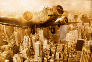 Papermoon Fototapete "Old Plane above Manhattan"