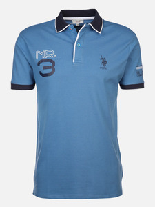 Herren Poloshirt mit Print
                 
                                                        Blau