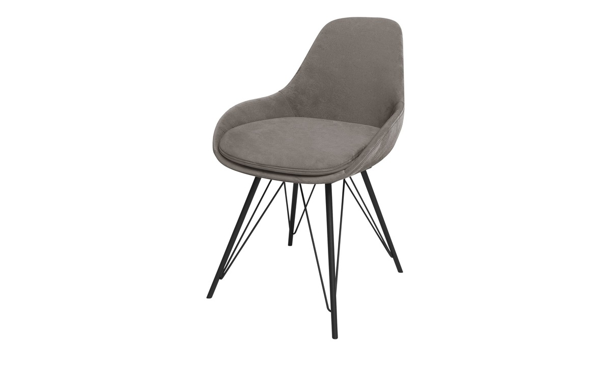 Bild 1 von JOOP! Samt-Schalenstuhl  Wires grau Maße (cm): B: 53 H: 85 T: 58 Stühle