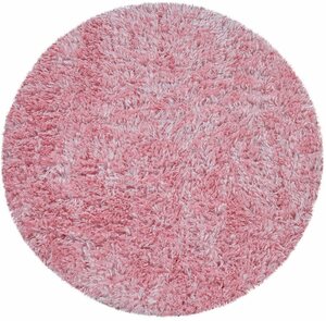 Badematte Kanda 360 Paco Home, Höhe 44 mm, rutschhemmend beschichtet, fußbodenheizungsgeeignet, Polyester, rund, Badteppich, Uni Farben, weicher Hochflor, rechteckig & rund erhältlich, Rosa