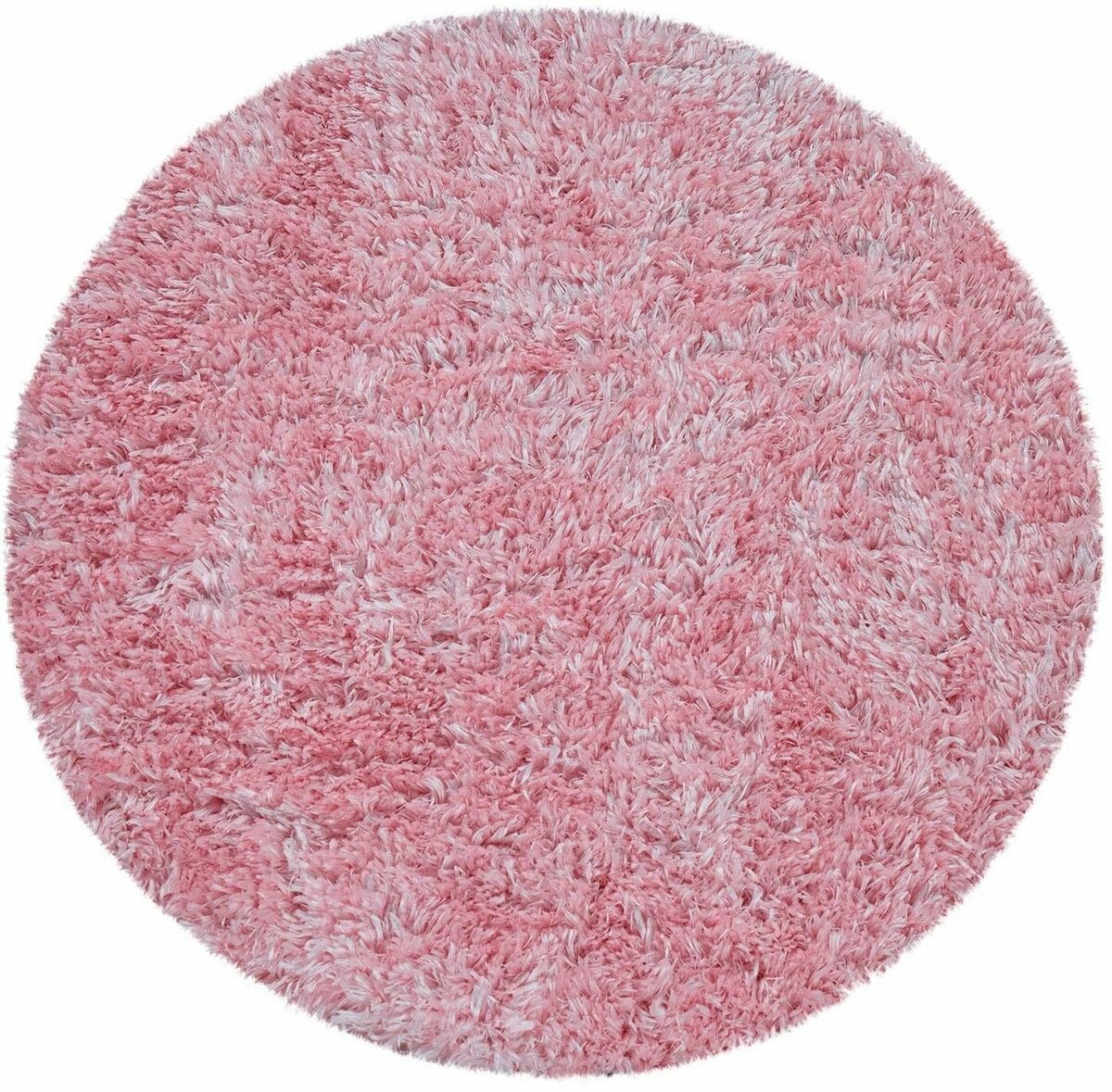 Bild 1 von Badematte Kanda 360 Paco Home, Höhe 44 mm, rutschhemmend beschichtet, fußbodenheizungsgeeignet, Polyester, rund, Badteppich, Uni Farben, weicher Hochflor, rechteckig & rund erhältlich, Rosa