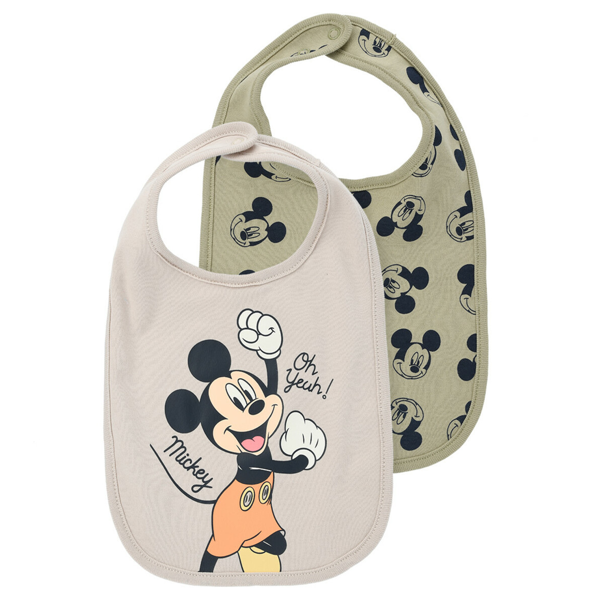 Bild 1 von 2 Micky Maus Lätzchen im Set HELLBEIGE / DUNKELGRÜN