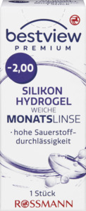 BestView Premium weiche Monatslinse Silikon Hydrogel -2.00