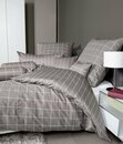 Bild 1 von Wendebettwäsche modernclassic 39025, Janine, Mako-Satin, 2 teilig, mit Reißverschluss, 100% Baumwolle, mit Karos und Streifen, Braun