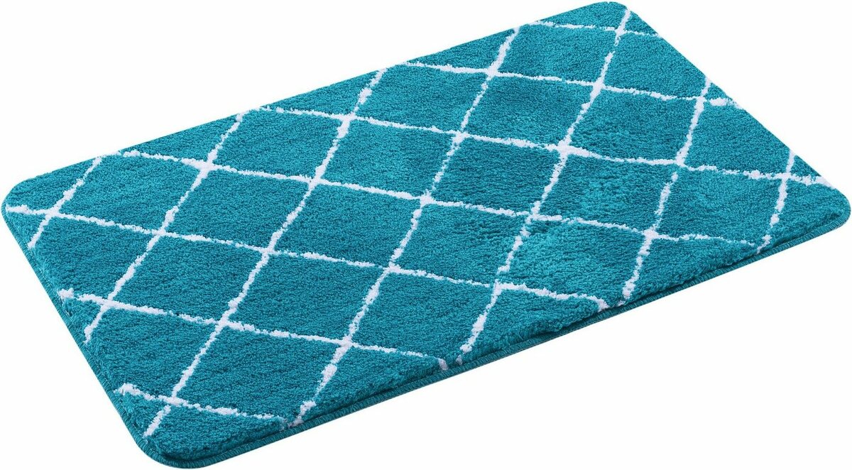 Bild 1 von Badematte Bella Leonique, Höhe 25 mm, rutschhemmend beschichtet, fußbodenheizungsgeeignet, schnell trocknend, strapazierfähig, Polyester, rechteckig, weich, Rauten-Design, moderne Badematten, rund