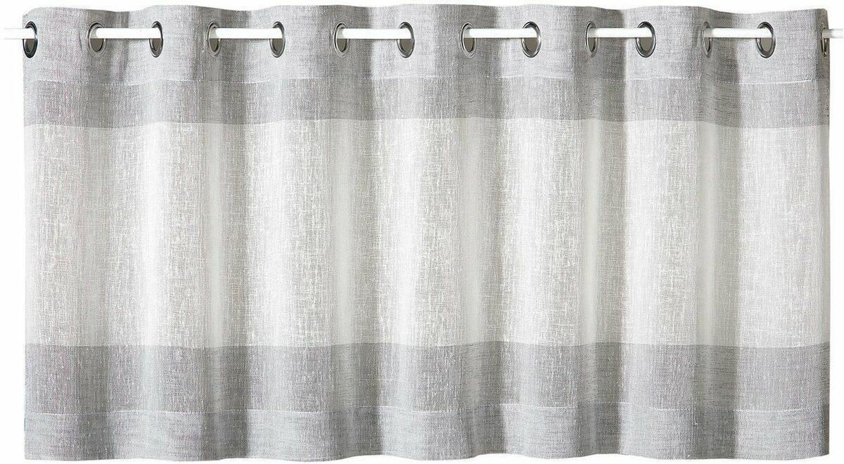 Bild 1 von Scheibengardine Sander, Gerster, Ösen (1 St), halbtransparent, HxB: 50x140, mit modernem Streifen Design, Grau