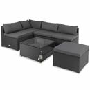 Bild 1 von Casaria® Polyrattan Ecklounge Schwarz/Anthrazit dicke Rückenpolster