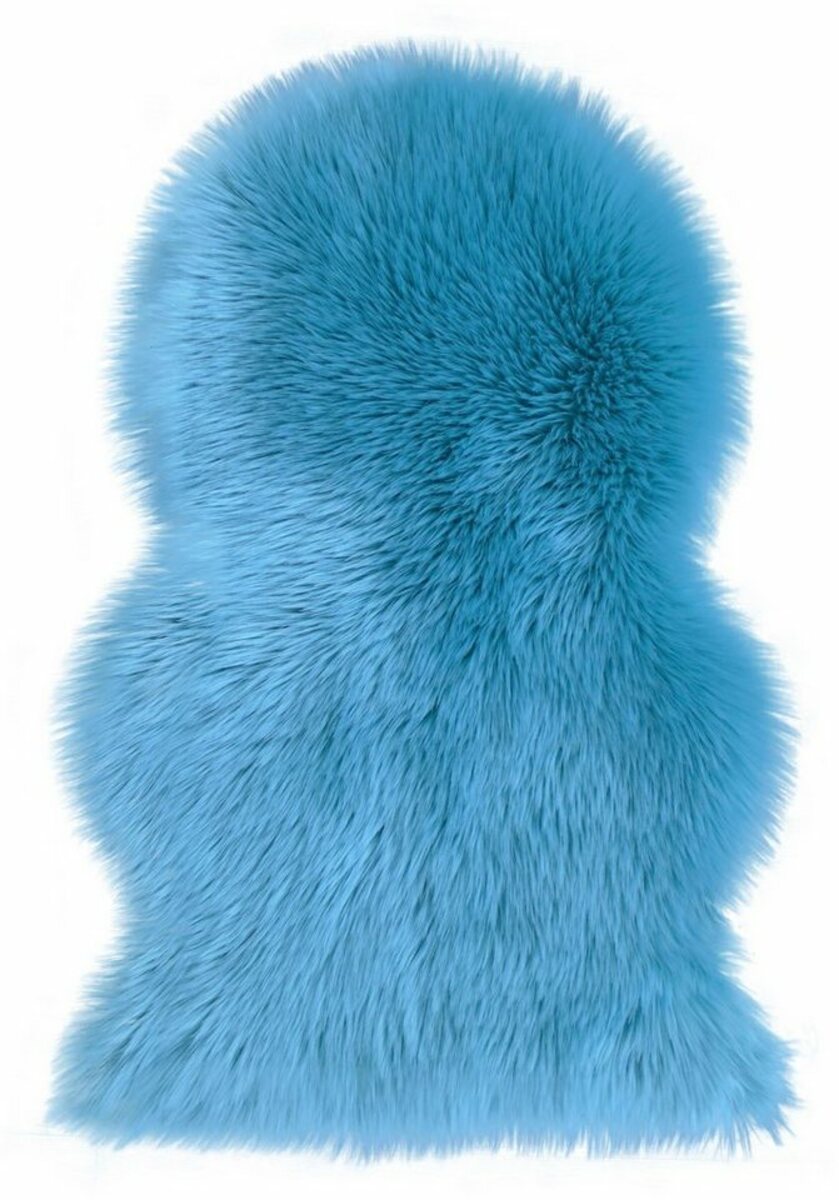 Bild 1 von Fellteppich Lenja, LeGer Home by Lena Gercke, fellförmig, Höhe: 60 mm, Kunstfell, Fellform, weich, Wohnzimmer, Schlafzimmer, Kinderzimmer, Blau