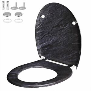 Casaria® Toilettensitz Granite mit Absenkautomatik