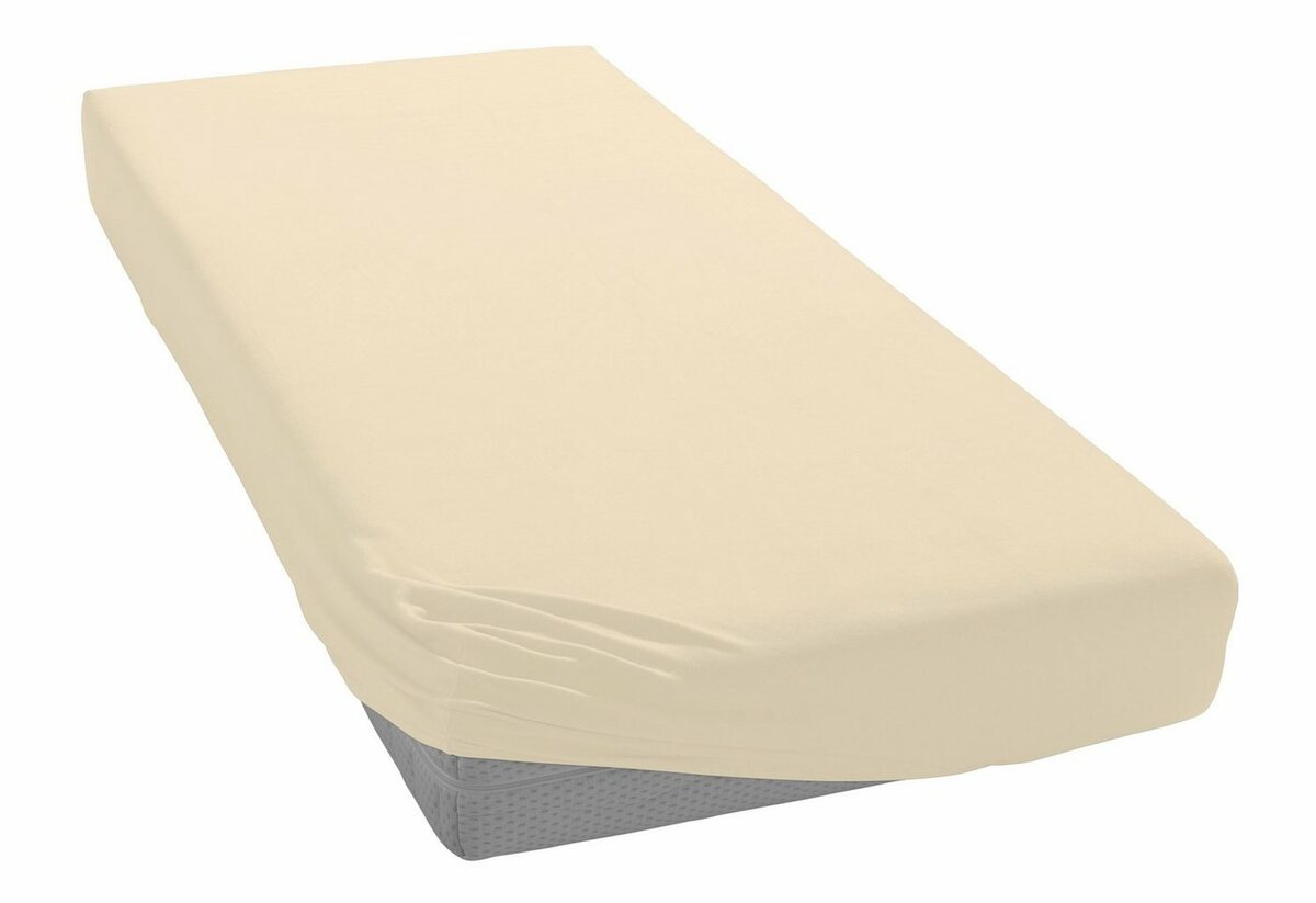 Bild 1 von Spannbettlaken Jupiter 8 in Gr. 90x200, 140x200 oder 180x200 cm, Irisette, Mako-Jersey, Gummizug: rundum, (1 Stück), aus Baumwolle, für Matratzen bis 23 cm Höhe, Bettlaken, Spannbetttuch, Beige