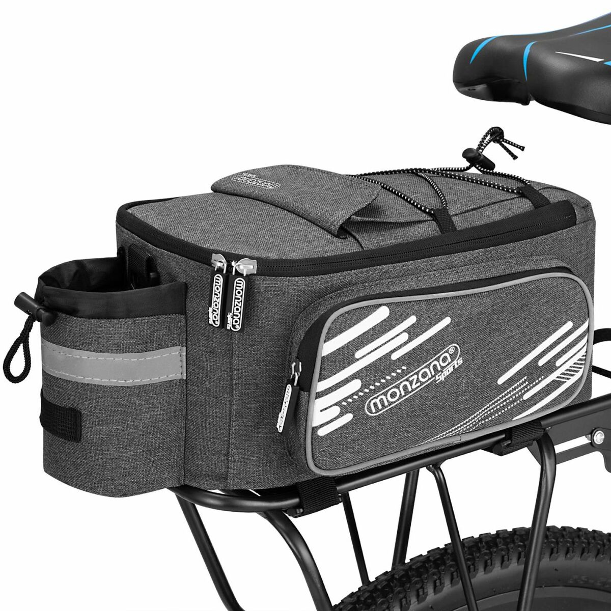 Bild 1 von monzana® Fahrradtasche Grau 30x23x15cm Gepäckträger