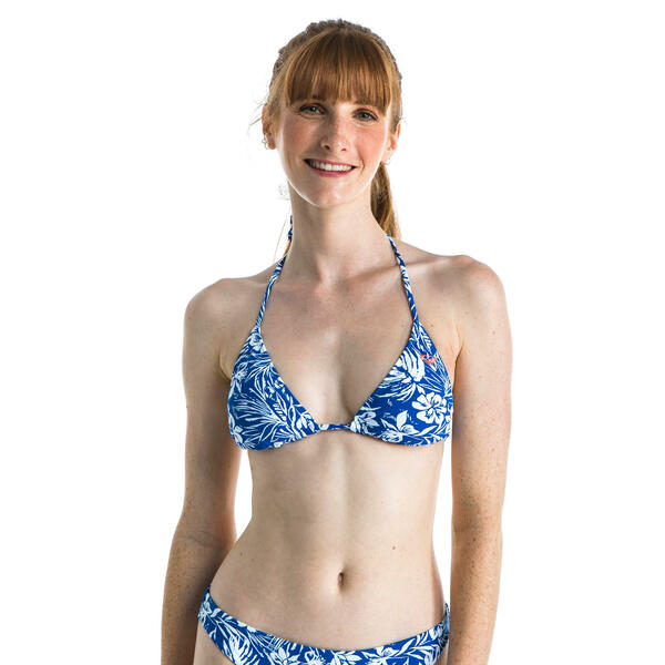 Bild 1 von Bikini-Oberteil Damen Triangel herausnehmbare Formschalen Roxy blau/weiß