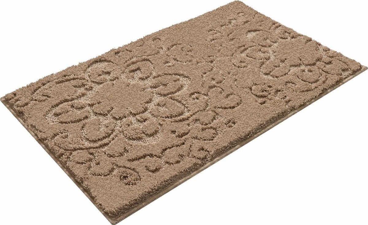 Bild 1 von Badematte Sophia Grund, Höhe 22 mm, rutschhemmend beschichtet, Polyester, rechteckig, Hoch-Tief-Struktur, Made in Europe, Braun