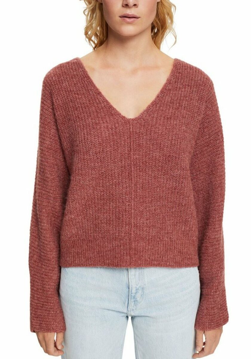 Bild 1 von Esprit V-Ausschnitt-Pullover mit Fledermausärmeln, Orange