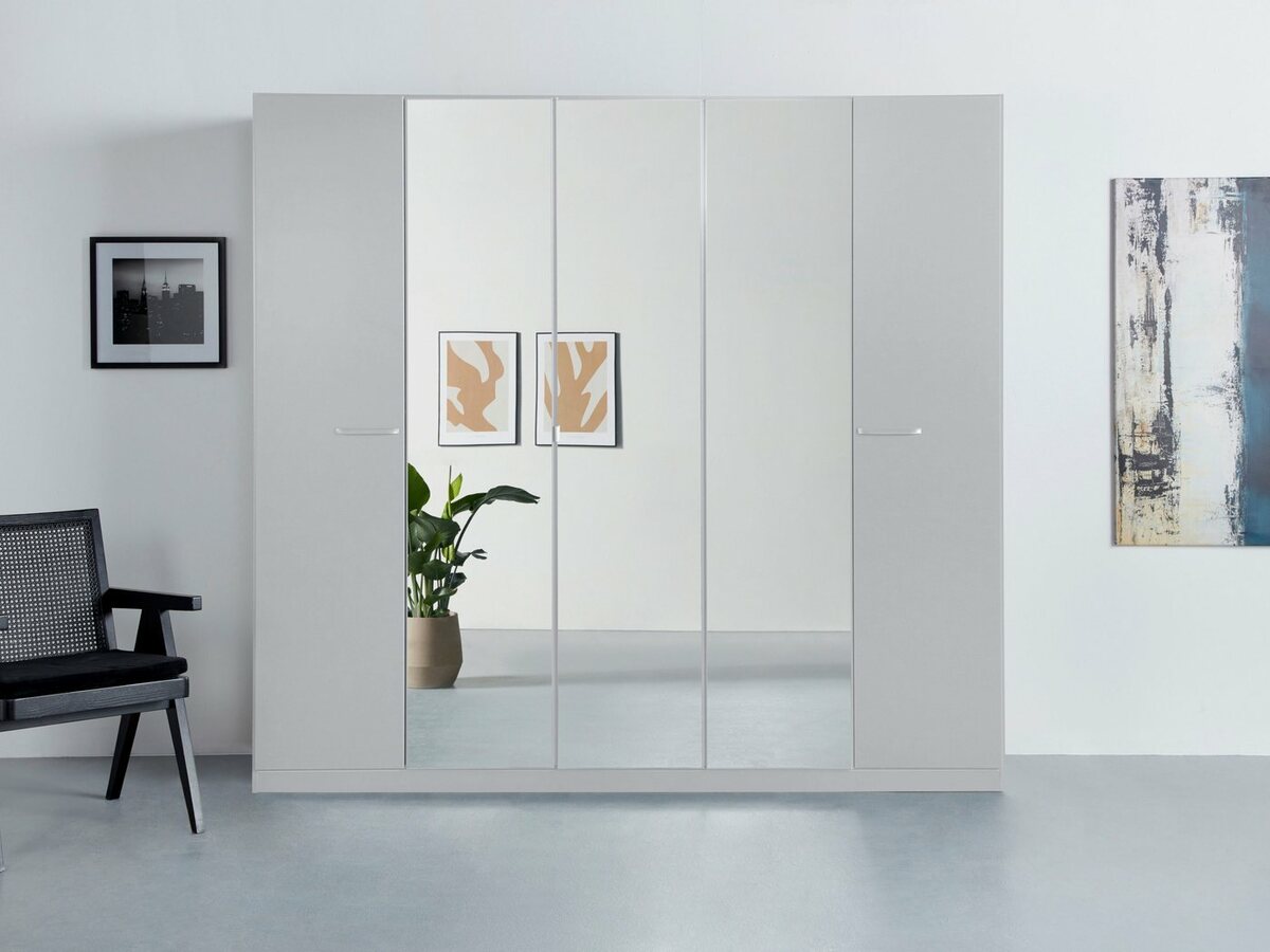 Bild 1 von Rauch Drehtürenschrank Oteli inkl. Einteilung mit 3 Schubladen, zusätzl. Böden, auch mit Spiegel, Grau