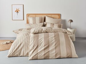 Wendebettwäsche Sari in 135x200, 155x220 oder 200x200 cm, Home affaire, Linon, 2 teilig, in verschiedenen Qualitäten, maritime Bettwäsche mit Wendeoptik, Beige