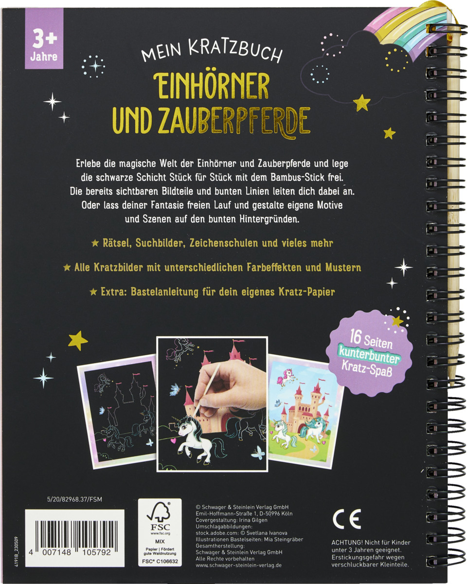 Bild 2 von IDEENWELT Kratzbuch Einhörner & Zauberpferde