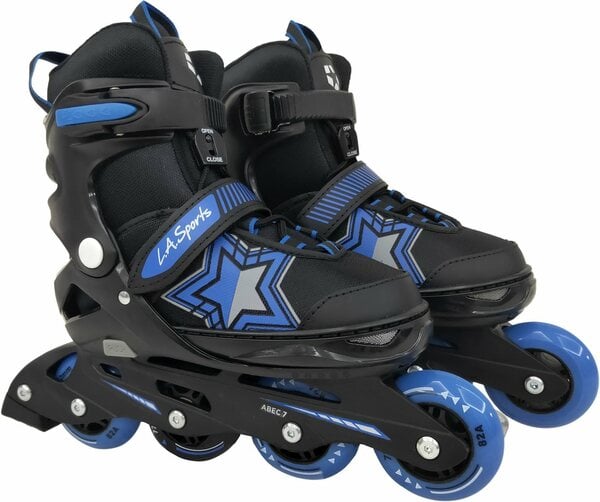 Bild 1 von L.A. Sports Inlineskates Inliner Skate Softboot Kinder Jugendliche Größenverstellung, Blau|schwarz