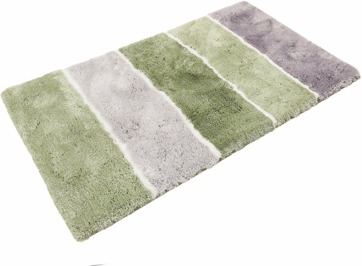 Bild 1 von Badematte Rio Marina Homie Living, Höhe 30 mm, rutschhemmend beschichtet, fußbodenheizungsgeeignet, schnell trocknend, Polyester, rechteckig, flauschiger Badteppich, modern gestreift, waschbar, Bad