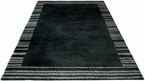 Teppich Cameo, Bruno Banani, rechteckig, Höhe: 20 mm, angenehme Haptik, mit Bordüre, Wohnzimmer, Schlafzimmer, Kinderzimmer, Grau