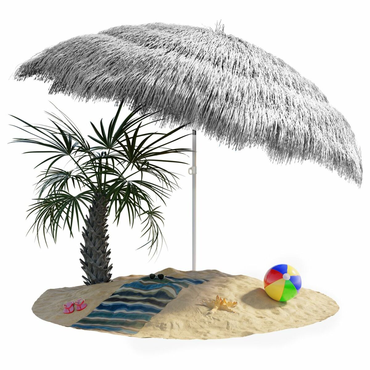 Bild 1 von Kingsleeve® Sonnenschirm Hawaii Hellgrau Ø160cm