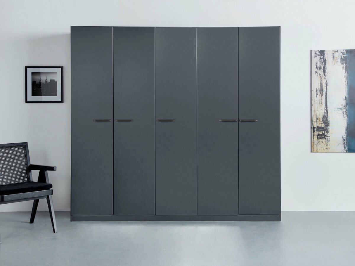 Bild 1 von Rauch Drehtürenschrank Oteli inkl. Einteilung mit 3 Schubladen, zusätzl. Böden, auch mit Spiegel, Grau