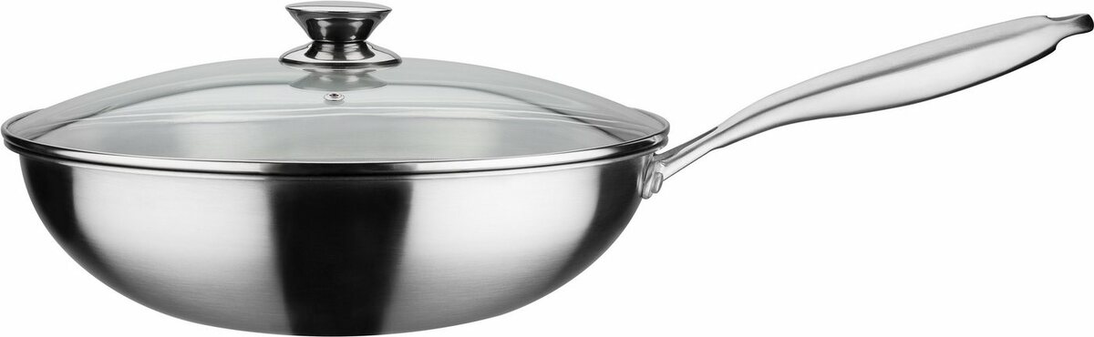 Bild 1 von GSW Wok Asia, Edelstahl 18/8, Ø 32 cm, Induktion, Silberfarben