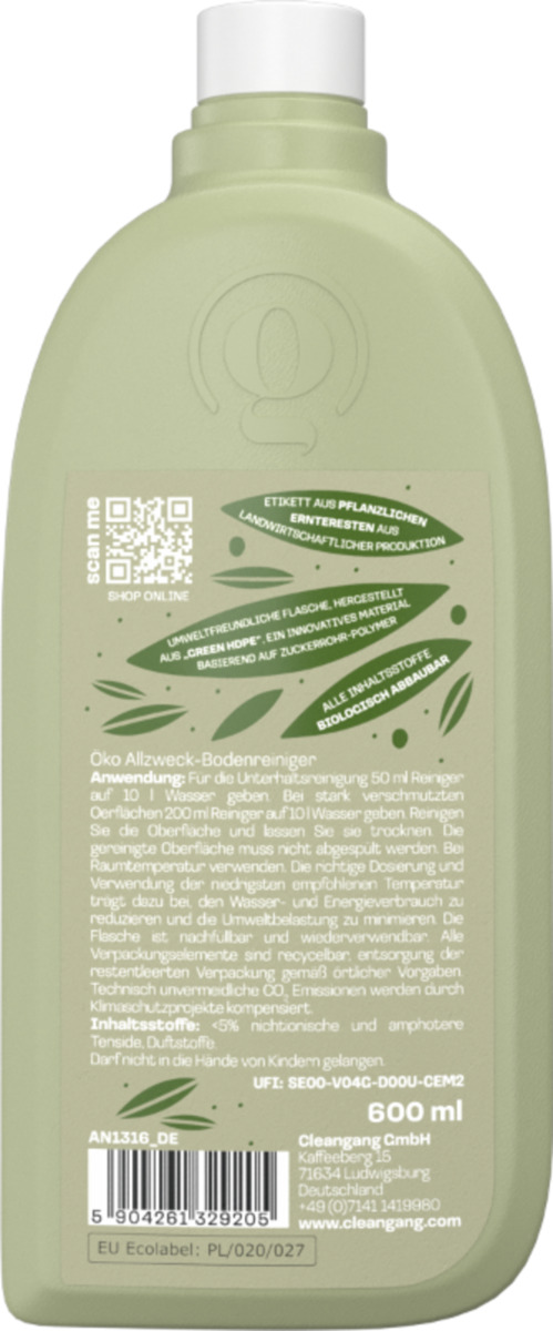 Bild 2 von cleangang Öko Allzweck-Bodenreiniger