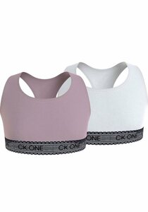 Calvin Klein Underwear Bralette (Packung, 2-tlg., 2 Stück) mit Racerback, Rosa|weiß