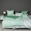 Bild 1 von Wendebettwäsche J. D. 87053 in Gr. 135x200, 155x220 oder 200x200 cm, Janine, Mako-Satin, 3 teilig, Bettwäsche aus Baumwolle, Bettwäsche mit Rauten-Design, Grün