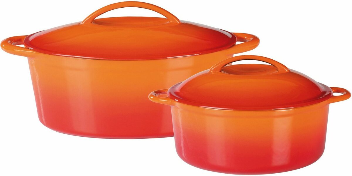Bild 1 von GSW Topf-Set Orange Shadow, Gusseisen (Set, 4-tlg), Induktion, Orange