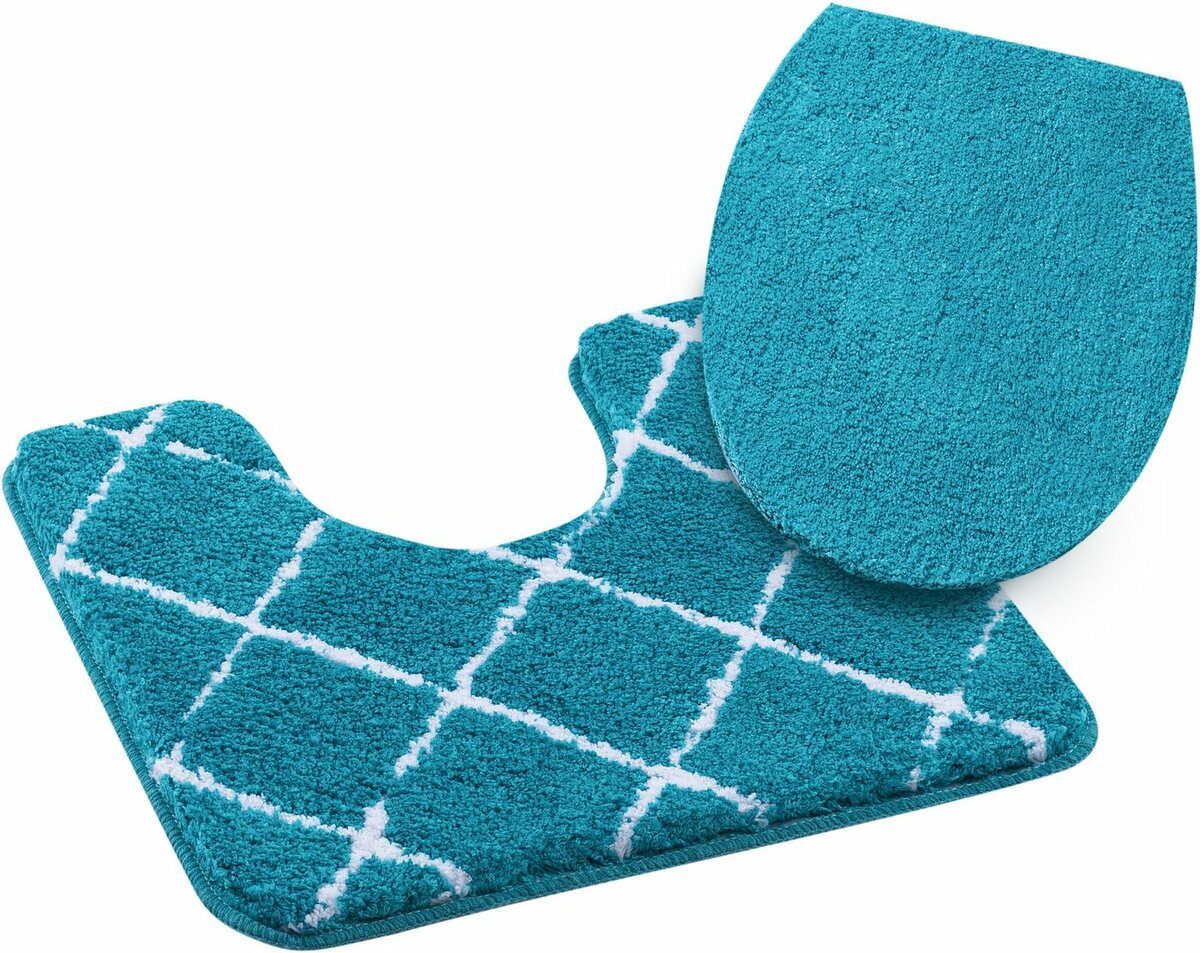 Bild 1 von Badematte Bella Leonique, Höhe 25 mm, rutschhemmend beschichtet, fußbodenheizungsgeeignet, schnell trocknend, strapazierfähig, Polyester, weich, Rauten-Design, moderne Badematten, rund & rechtecki