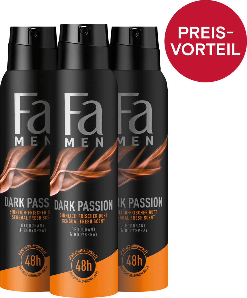 Bild 1 von Fa Deodorant & Bodyspray Dark Passion Vorteilspack