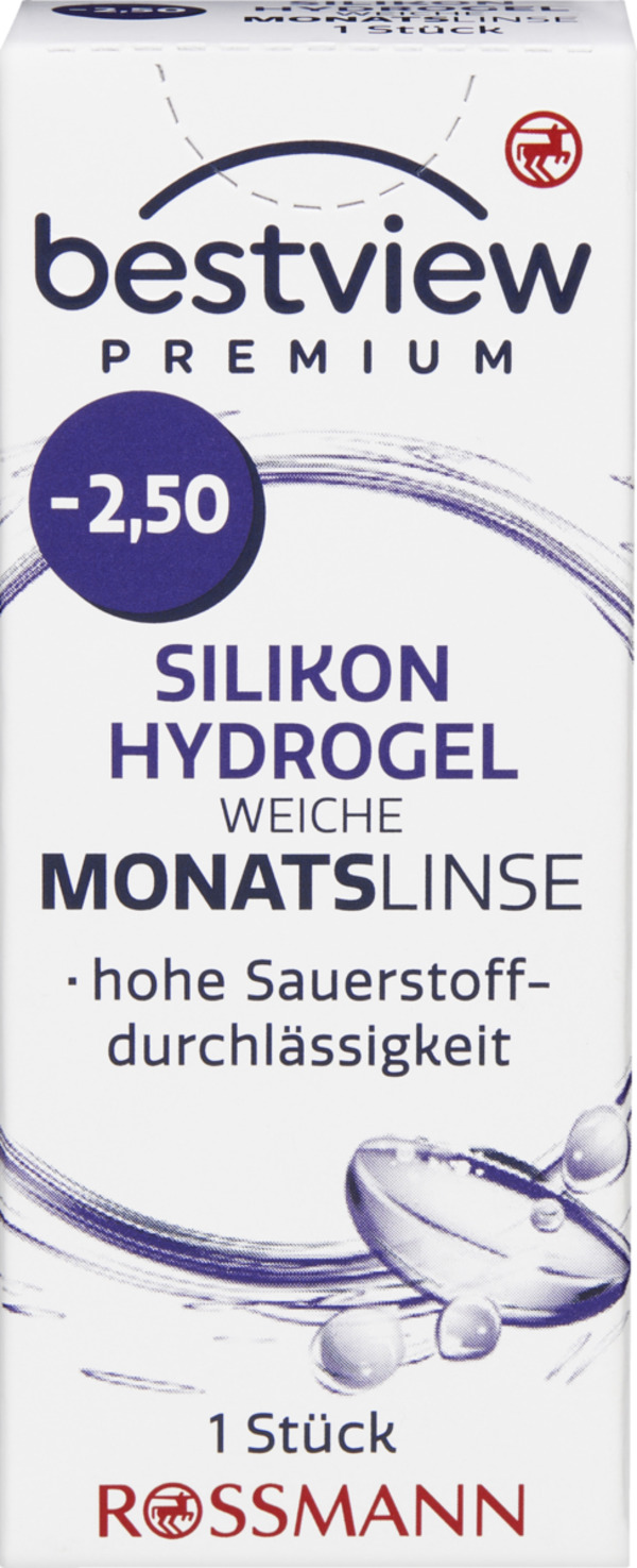 Bild 1 von BestView Premium weiche Monatslinse Silikon Hydrogel -2,50