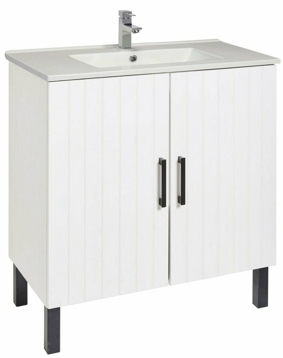 Bild 1 von Welltime Waschtisch Mary, inkl. Becken, Landhaus, Breite 80 cm, aus Massivholz, Beige|weiß
