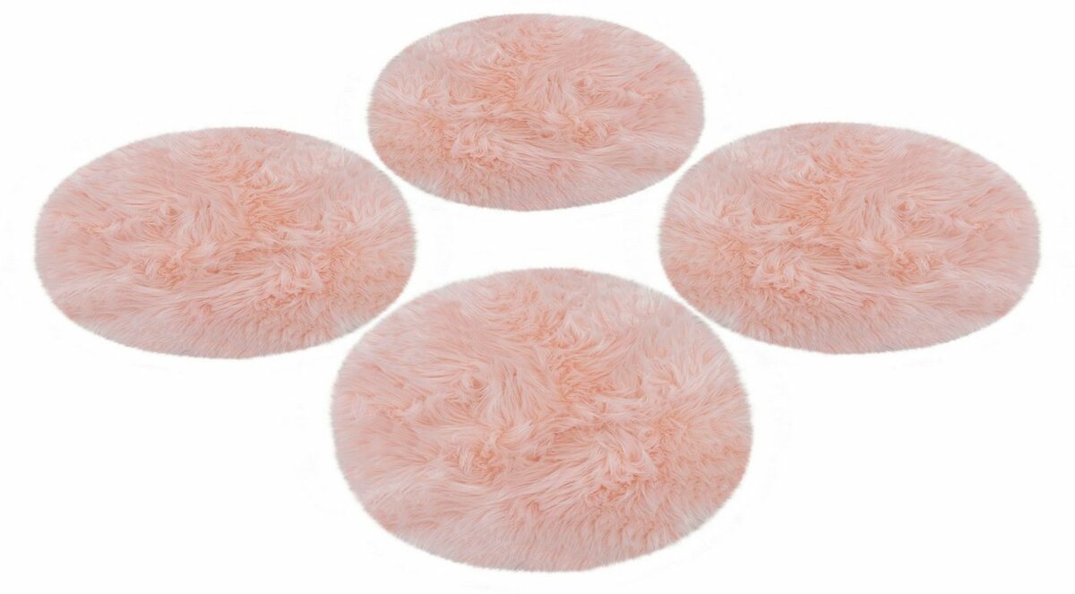 Bild 1 von Home affaire Sitzkissen Sitzauflage Dena, 4er Set, Kunstfell, rund, Ø 35 cm, Esszimmer, Wohnzimmer, Rosa