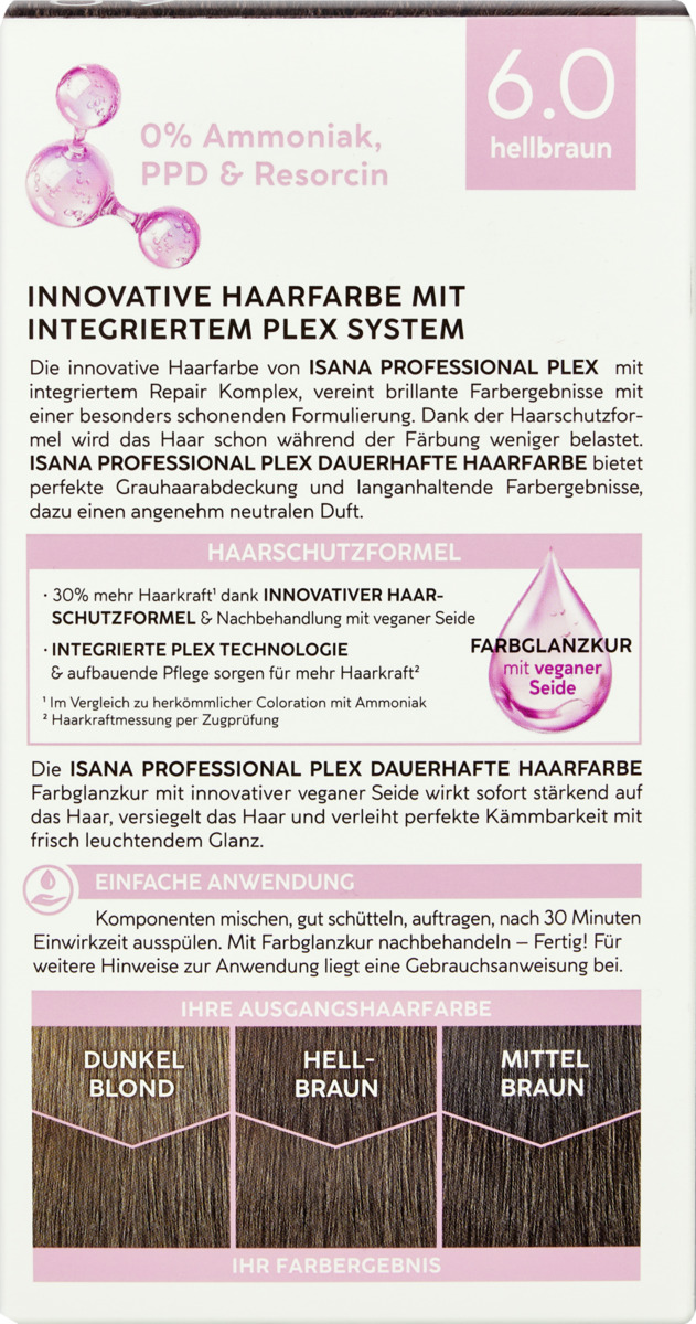 Bild 4 von ISANA PROFESSIONAL Plex dauerhafte Haarfarbe 6.0 hellbraun