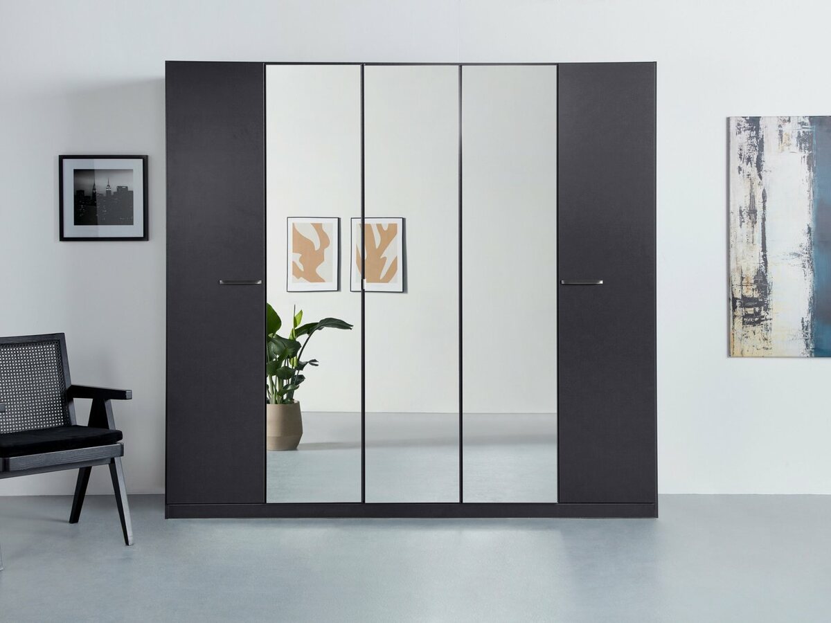 Bild 1 von Rauch Drehtürenschrank Oteli inkl. Einteilung mit 3 Schubladen, zusätzl. Böden, auch mit Spiegel, Grau