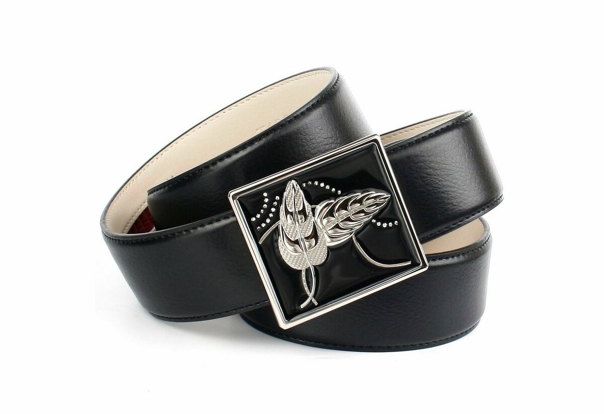 Bild 1 von Anthoni Crown Ledergürtel Automatik Ledergürtel mit Designer-Schließe, Schwarz