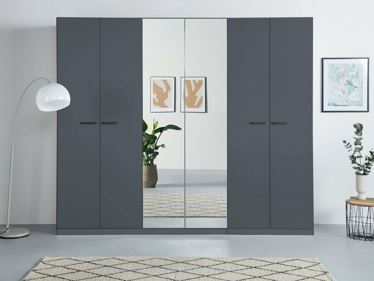 Bild 1 von Rauch Drehtürenschrank Oteli inkl. Einteilung mit 3 Schubladen, zusätzl. Böden, auch mit Spiegel, Grau