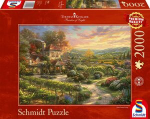 Schmidt Spiele Puzzle In den Weinbergen, 2000 Puzzleteile, Thomas Kinkade, Bunt