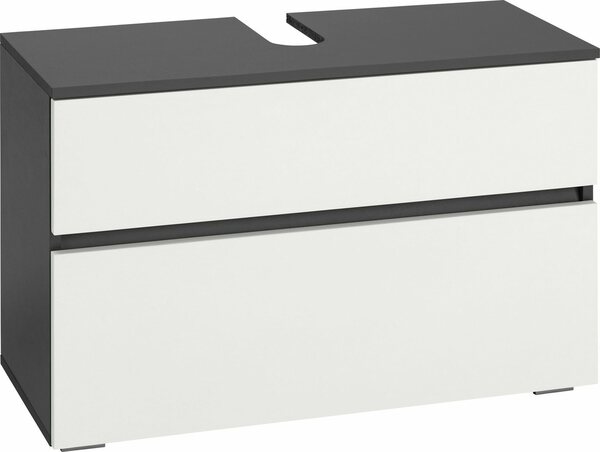 Bild 1 von Home affaire Waschbeckenunterschrank Wisla Siphonausschnitt, Tür Push-to-open-Funktion, Breite 40 cm, Höhe 55 cm, Grau|weiß