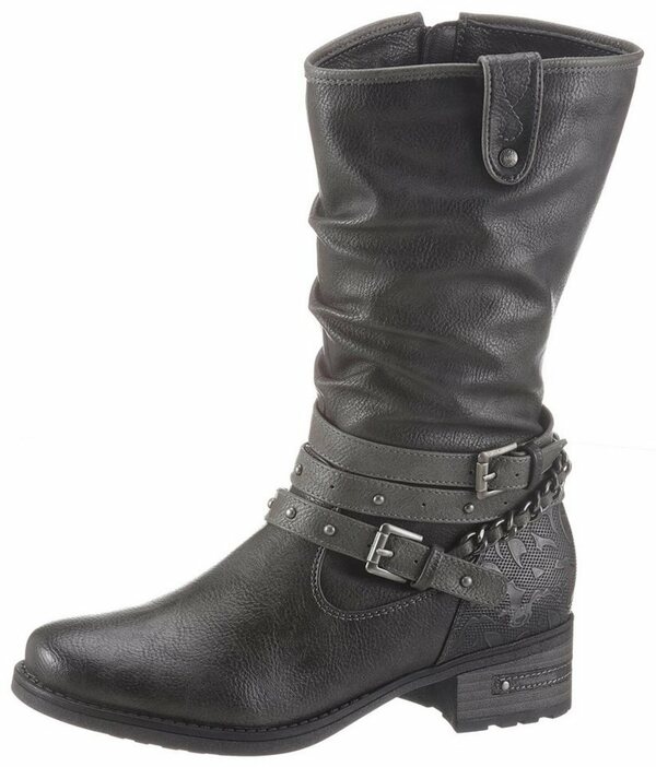 Bild 1 von Mustang Shoes Winterstiefel mit Prägung an der Ferse, slouchy Schaft, Grau