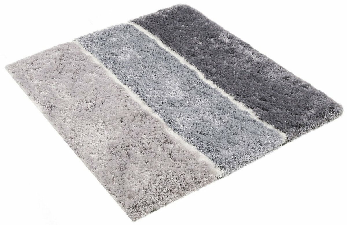 Bild 1 von Badematte Rio Marina Homie Living, Höhe 30 mm, rutschhemmend beschichtet, fußbodenheizungsgeeignet, schnell trocknend, Polyester, rechteckig, flauschiger Badteppich, modern gestreift, waschbar, Bad