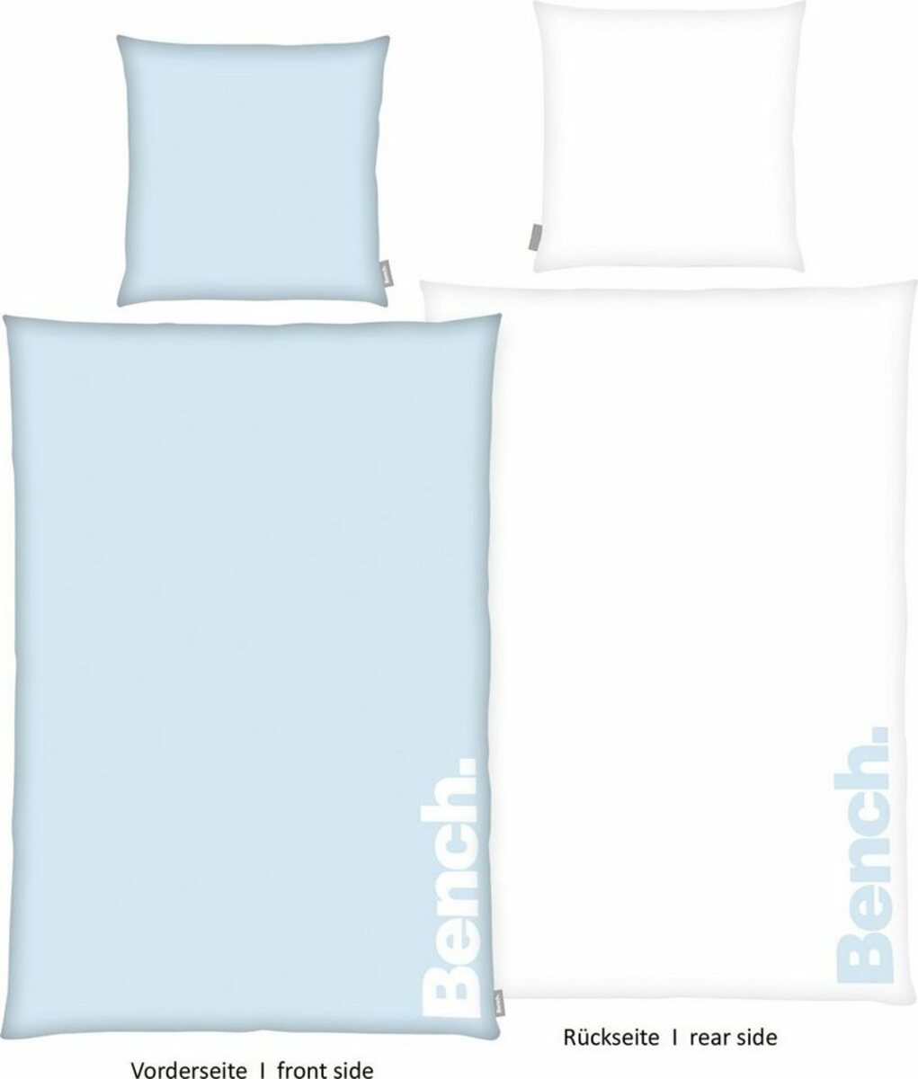 Bild 1 von Wendebettwäsche Bench in Gr. 135x200 oder 155x220 cm, Bench., Renforcé, Bettwäsche aus Baumwolle, moderne Bettwäsche mit Wendeoptik, Blau