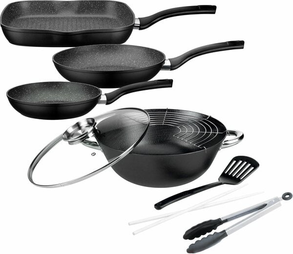 Bild 1 von GSW Topf-Set Gourmet Granit, Gusseisen (Set, 6-tlg), Induktion, Schwarz