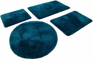Badematte Porto Azzurro Homie Living, Höhe 30 mm, rutschhemmend beschichtet, fußbodenheizungsgeeignet, schnell trocknend, Polyester, rechteckig, Badteppich, uni, rechteckig & rund, waschbar, Badezi